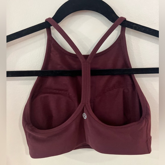 LULULEMON Flow Y Wrap Front High Neck Bra Light Support B/C Cup CASSIS size 4 - Picture 6 of 6